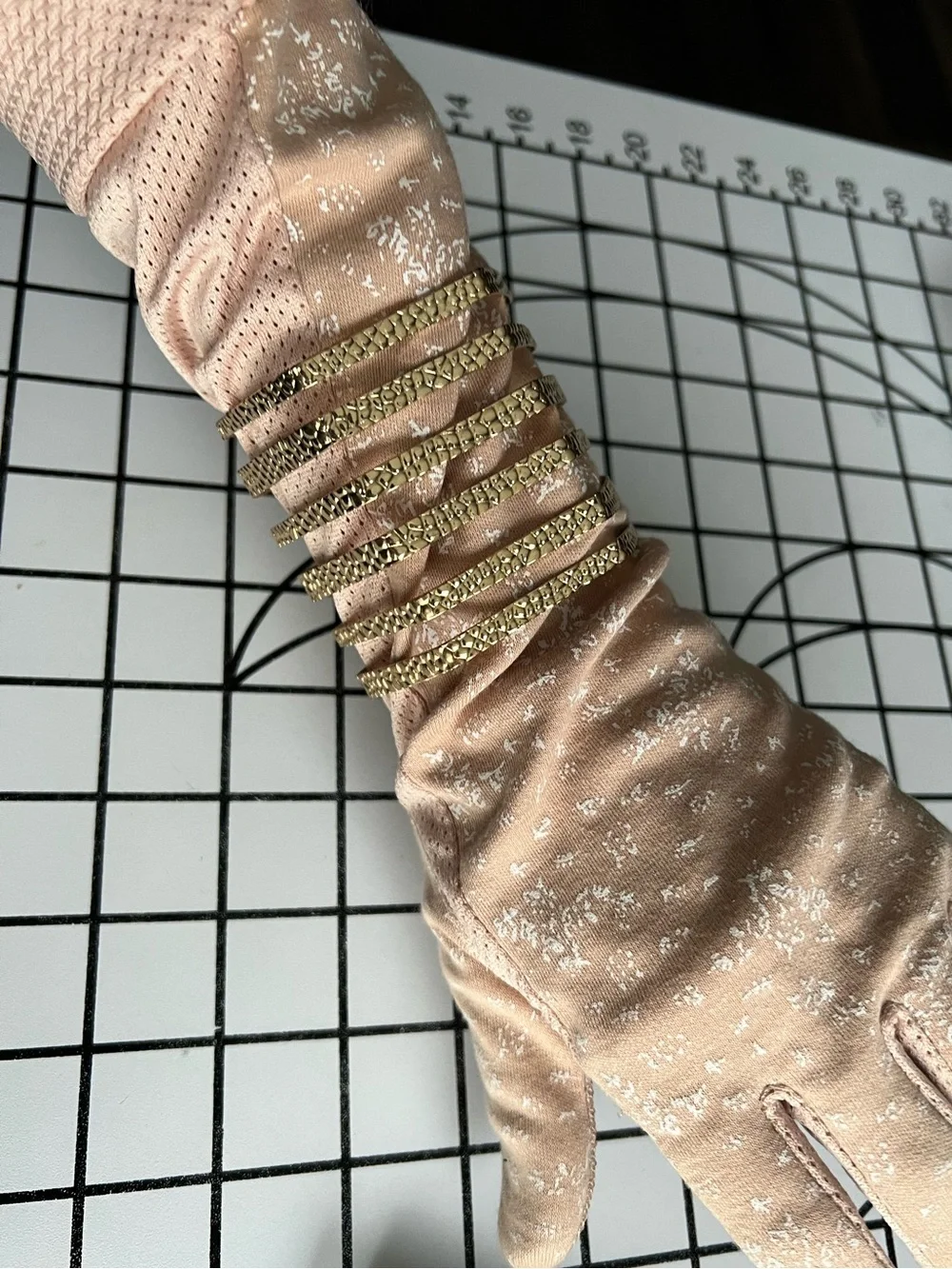 Vintage Gold Textured Wide Chevron Cuff Statement Bracelet